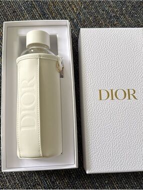 NEW IN BOX - DIOR Glass Water Bottle with White Sleeve